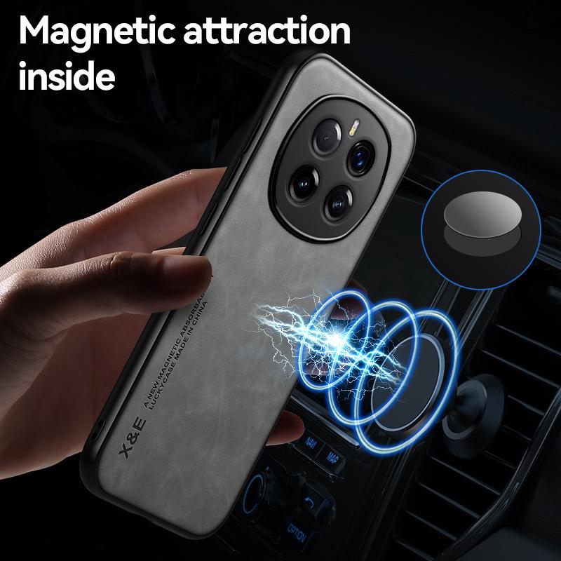 Weiche Silikonrahmen Lederhülle für Honor Magic 7 Pro Magic 7 Lite Auto Magnetisch Schützende Rückseite für Magic7 Magic7Lite Funda