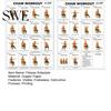 Tai Chi Stoel Workout Grafiek Poster 2 Stuks Oefeningen voor Senioren en Beginners 10x8 Inch Frameloos Fitnessschema met Zachte Zittende Houdingen Flexibiliteit