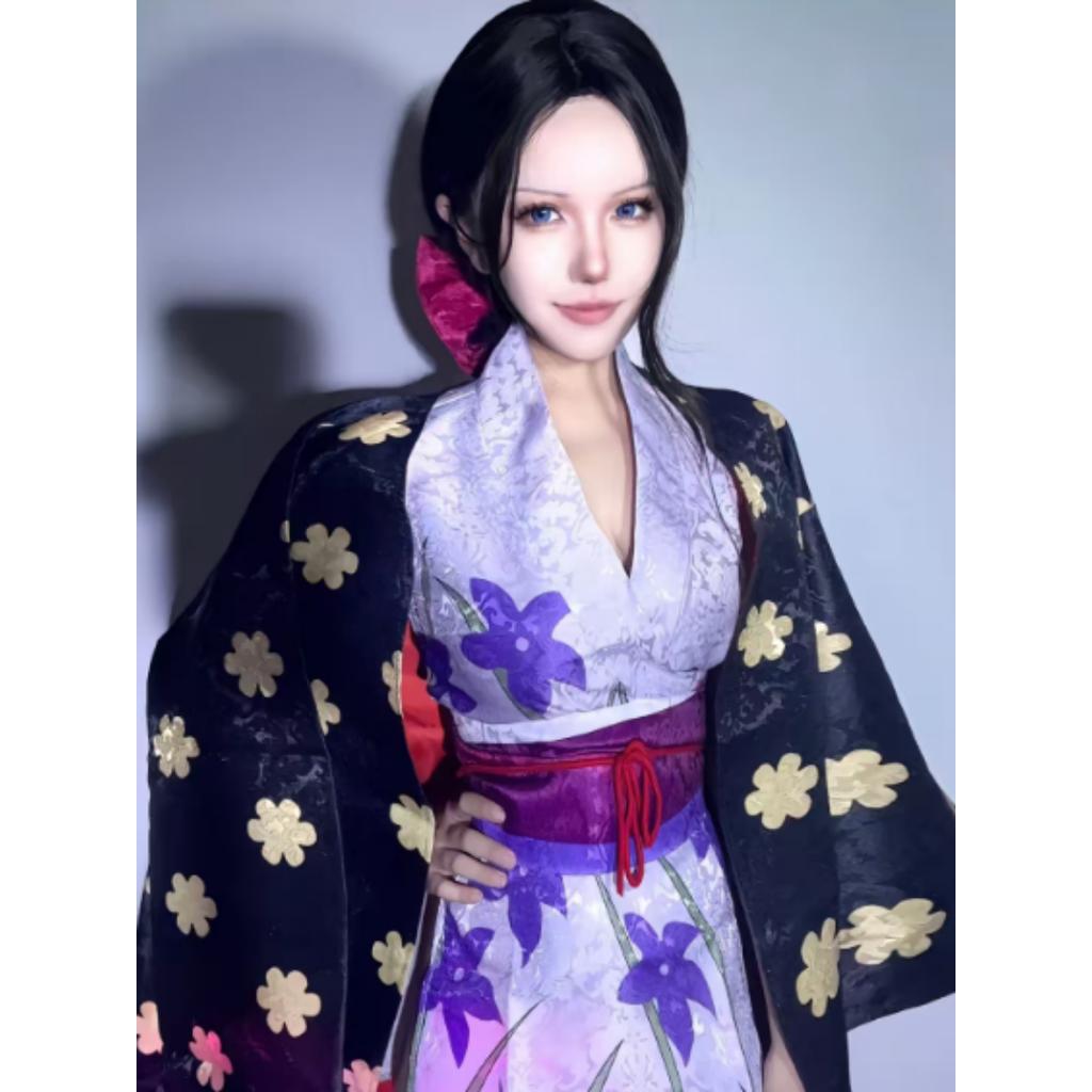 The Piece King Ghost Island Chapter Dark Pattern Robin Kimono Cos Costume Anime Anime Nicole Robin Cosplay Costume
