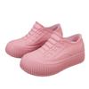 Inner height increase new women's waterproof shoes non-slip rain shoes fashionable and casual four-season short sleeve rubber shoes