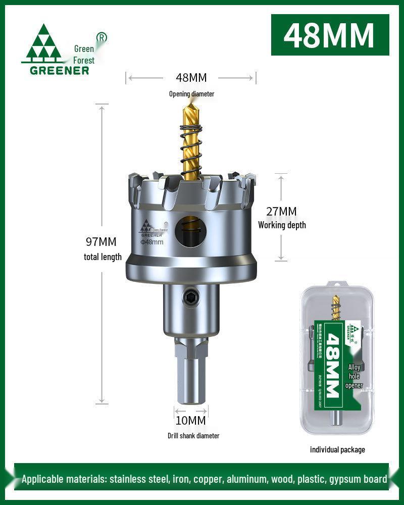 Green Forest Stainless Steel Hole Saw for Metal, Wood, and Aluminum Drilling