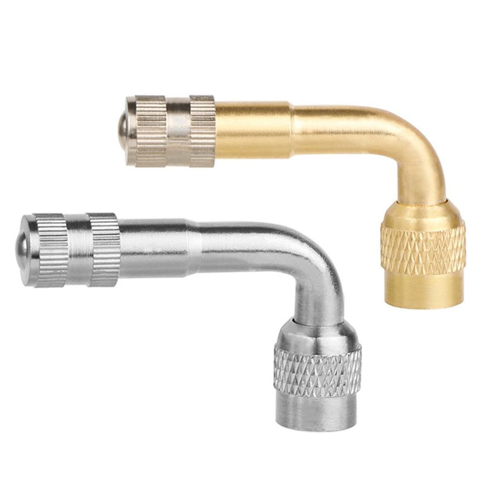 90 Degree Angle Brass Motorcycle Bent Valve Adaptor Tyre Tube Valve Extension Adapter for Car Truck Motorcycle Cycling Accessories