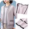Frühling Herbst Damen Strickoberteil Zweiteiliges Set Color-Block Strickjacke Strick Kurzarm-T-Shirt Zweiteiliges Set