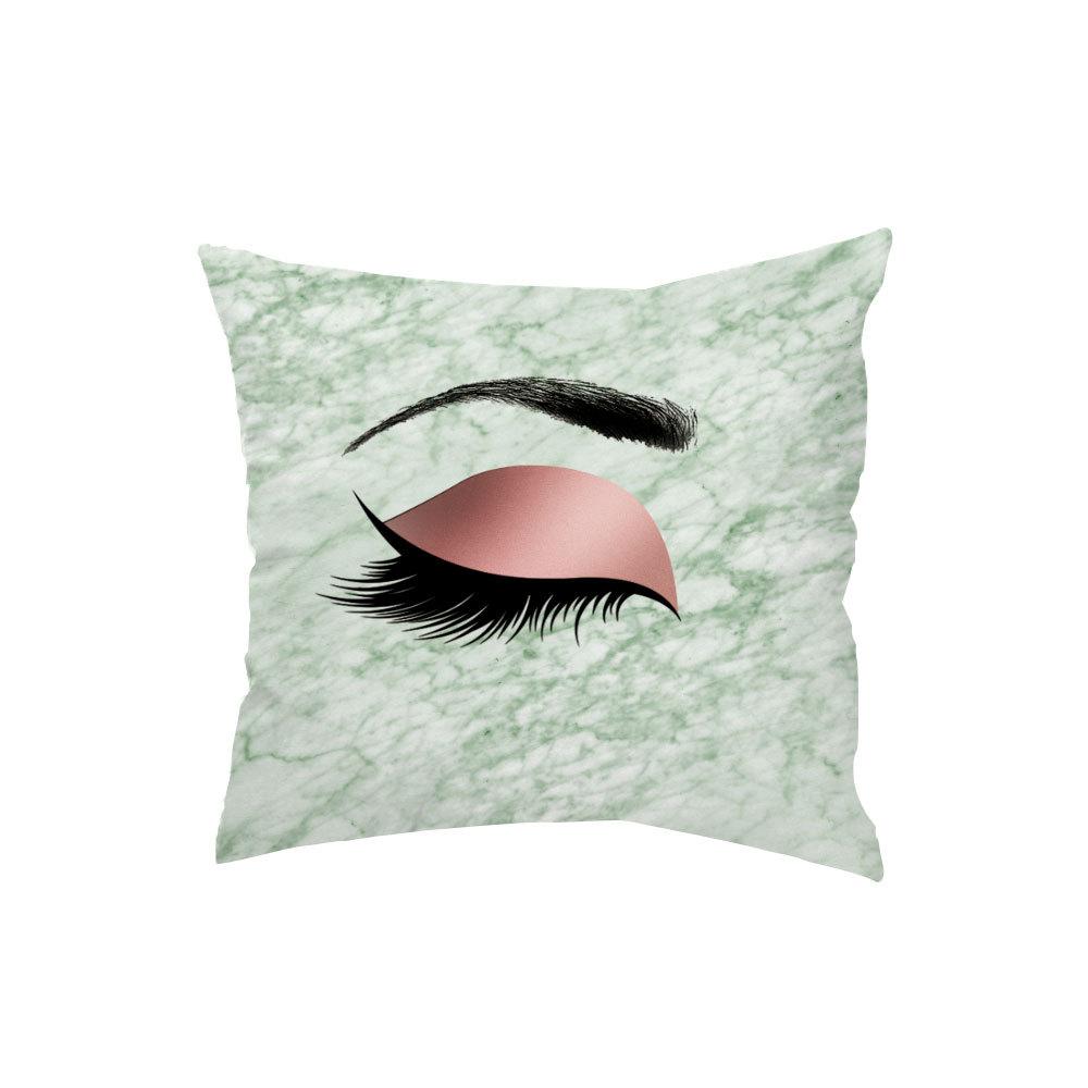 Marble Bright Diamond Eyes Eyelash Pillow Case Sofa Cushion Manicure Decoration Pillow