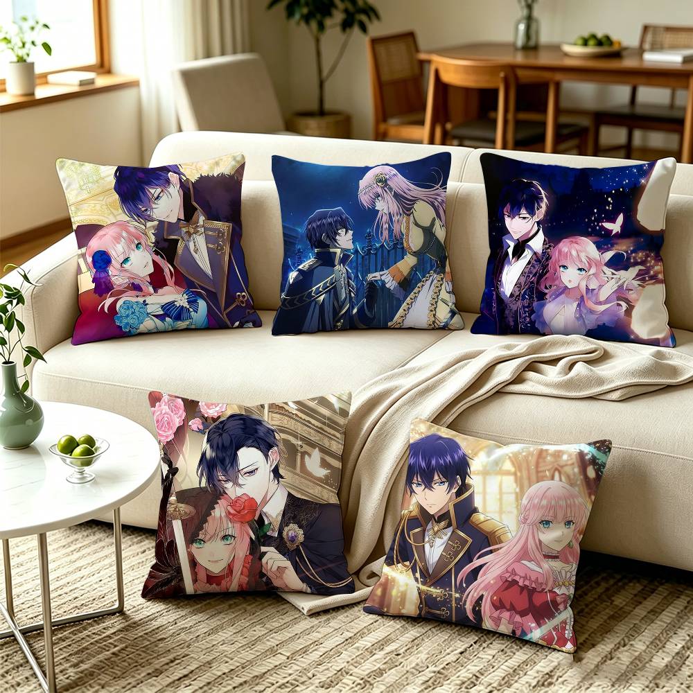 R-Romantic Fantasy 7th Time Loop Anime Square Double-Sided printed Pillow Case Bedroom Bedside Pillow Sofa Cushion Cover