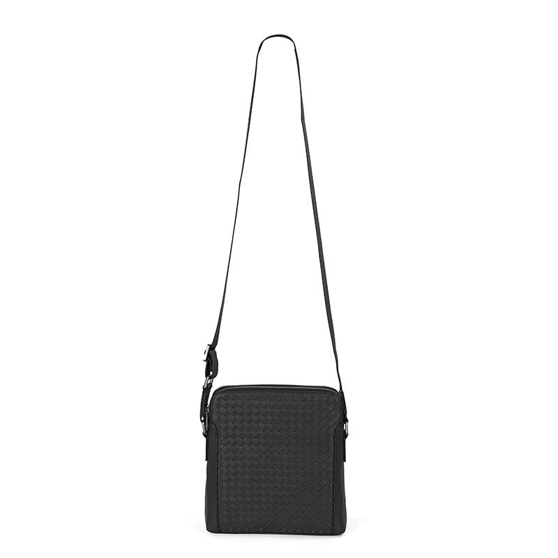 

Мужской зимний модный плетеный мини-рюкзак кроссбоди из воловьей кожи и сумка для телефона 27cm x 5cm x 24cm чёрный