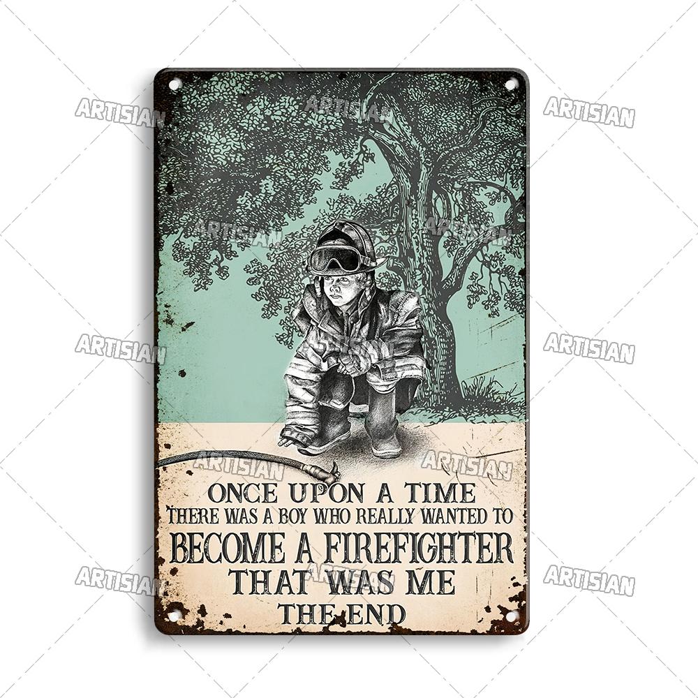 Artisian Firefighter Metal Sign Fireman Vintage Tin Plaque Retro Decorative Poster Wall Decor Garage Bar Pub Club Hotel Cafe