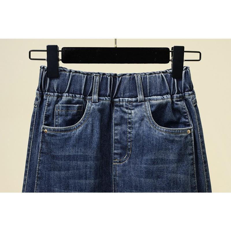 DIMANAF 2025 New Summer Denim skirt Women Loose Casual Basic Denim Plus Blue  skirt