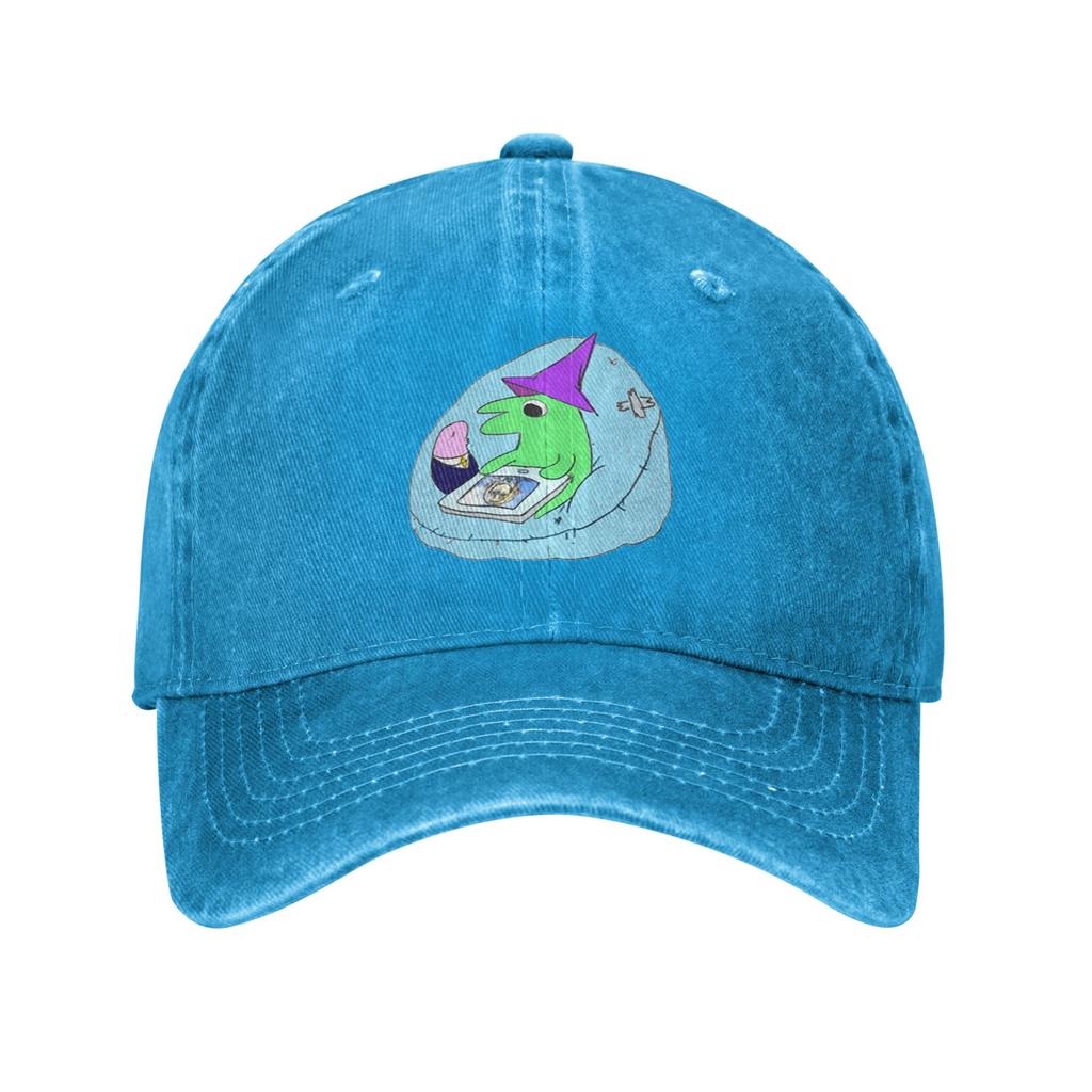 Glep Sleeping Smiling Friends Washed Denim Cap Casual Baseball Caps Adjustable Hat Summer Unisex Baseball Hats