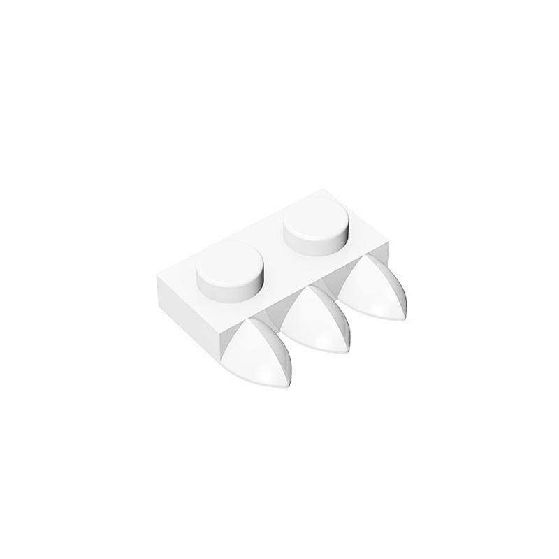 20pcs MOC Compatible Assembles Particles 15208 Plate Modified 1 x 2 with 3 Teeth Building Blocks Parts DIY Educational Tech Part