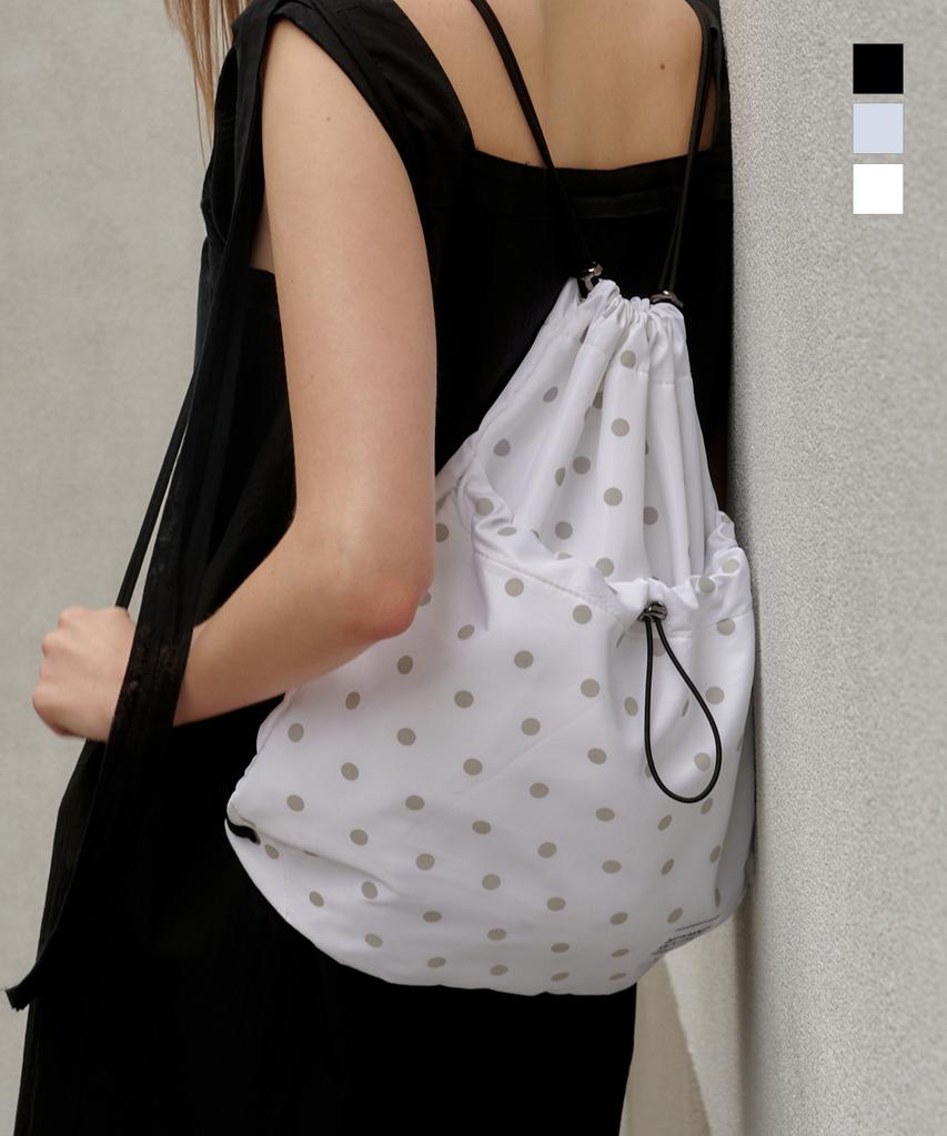 Nuart Studio Dottie Pocket Gym Bag String Bag_White