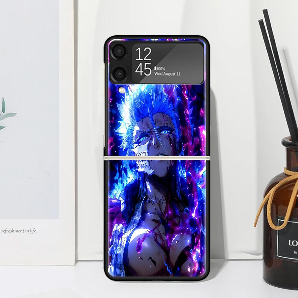 Grimmjow 6 Bleach Phone Case Cover for Samsung Galaxy Z Flip 7 6 5 4 3 5G Flip3 Flip4 Flip5 ZFlip6 ZFlip7 Black Fundas Galaxy Z