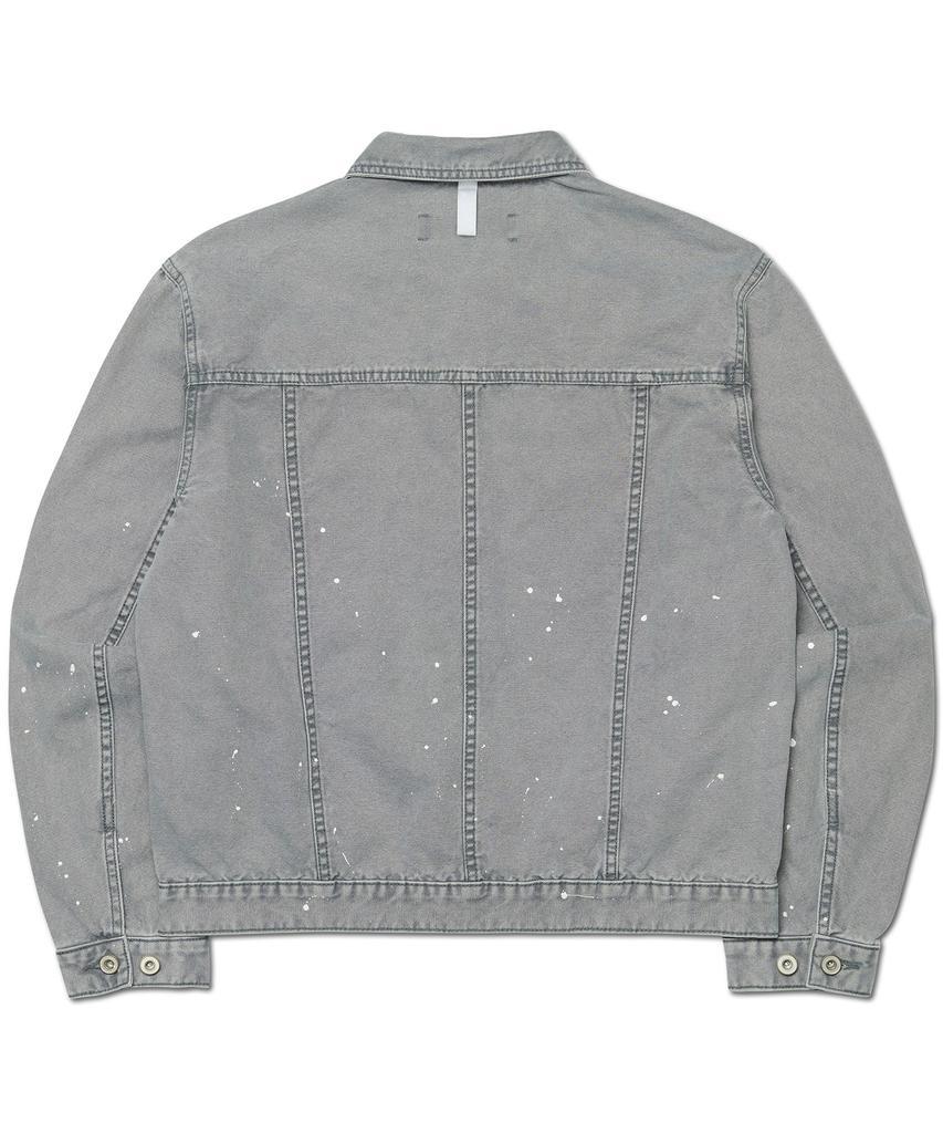 NOMANUAL Painted Trucker Jacket - Washed Gray
