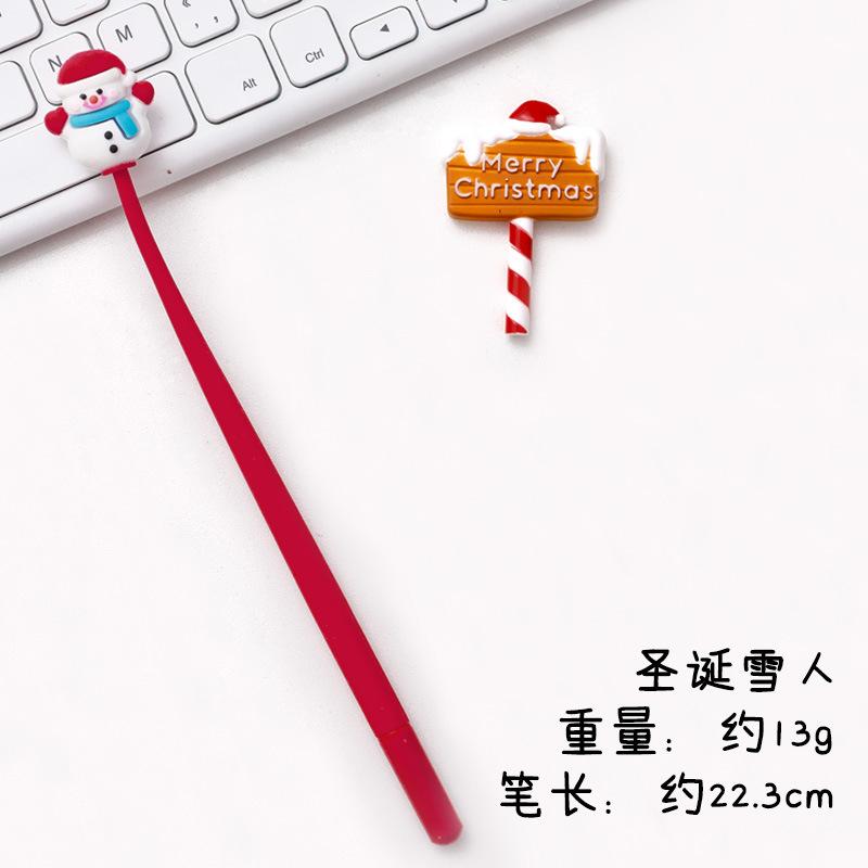 Cartoon Christmas Silicone Shaker Gel Pen Black Signature Pen Student Stationery Gift Back To School Kawaii Writing Supplies
