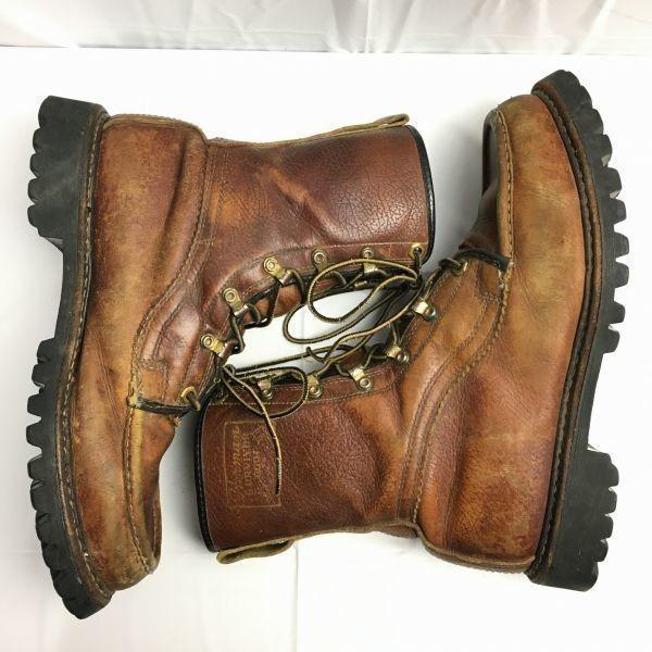 Vzácné Vintage HERMAN Survivor Vojenské Boty Hnědé Velikost 8.5 Pánské(POUŽITÝ)