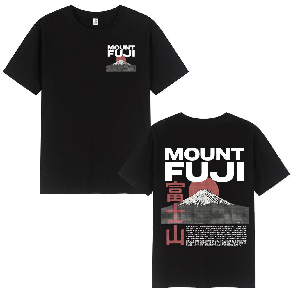 Japanese Style Mount Fuji Cherry Blossoms Print T Shirts Men Women Clothing Short Sleeve 100% Cotton Casual Short Sleeve T-Shirt S разноцветный