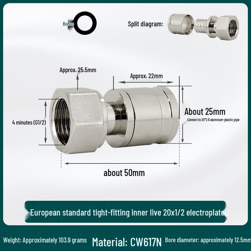Brass Female Thread Union Reducer for Floor Heating Aluminum-Plastic Pipes