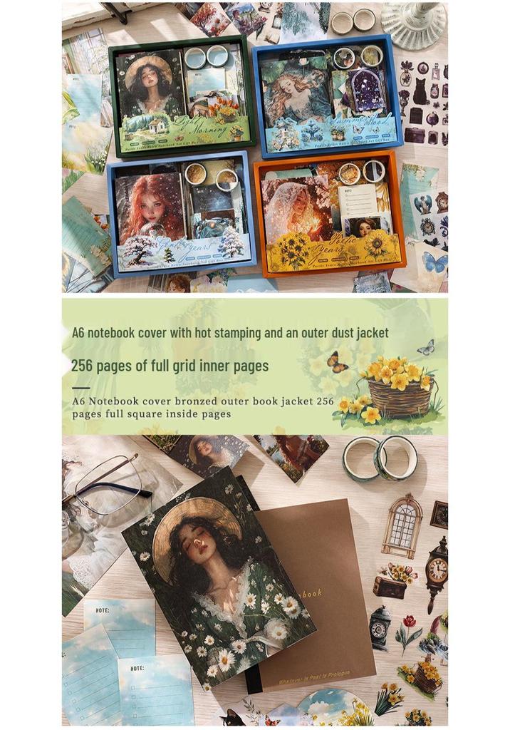 Retro DIY Scrapbook Gift Set: Journal & Stationery Supplies Box