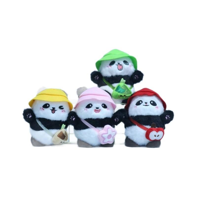 Cute Cartoon Panda Plush Toy Bag Pendant Super Soft Stuffed Animal Keyring