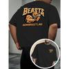 European Size BEASTS ARM WRESTLING Arm Wrestling T-Shirt, Featuring a Muscular Bear Illustration