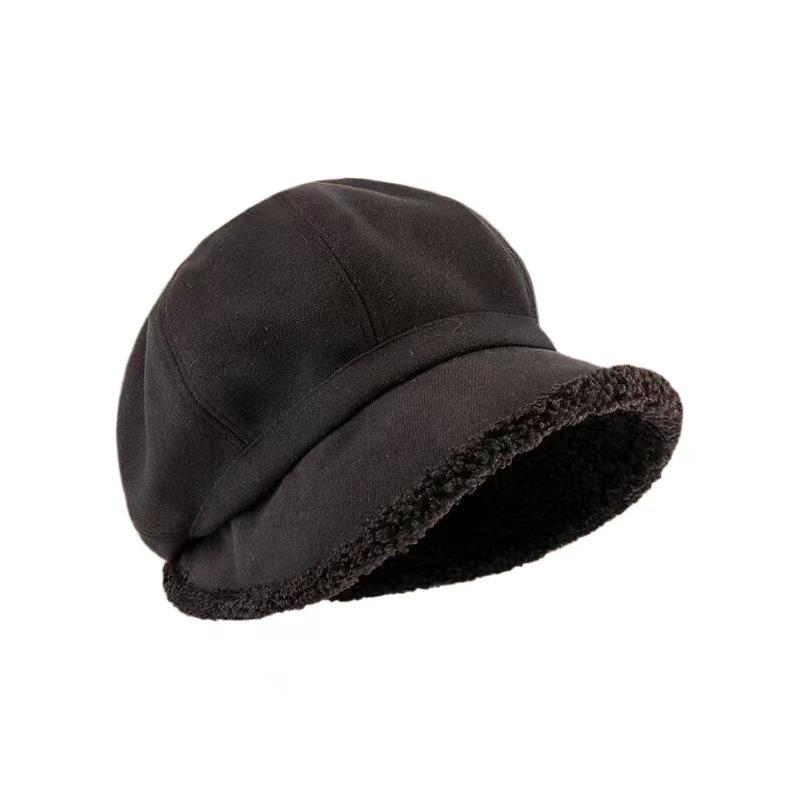 Women's Winter Padded Cold Fisherman Hat Solid Color Simple Beret
