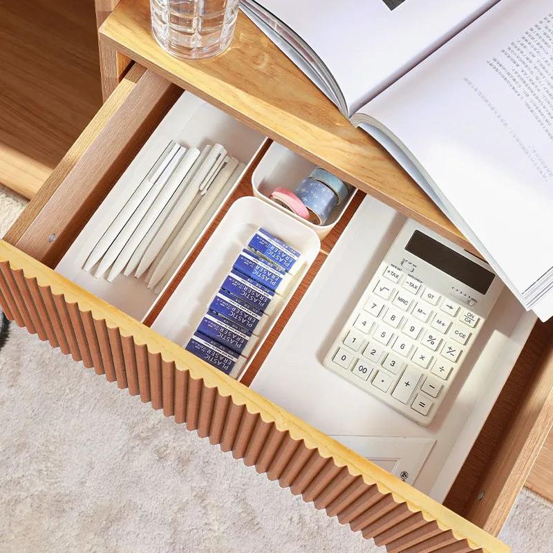 4PCS Drawer Organizers Set Clear Plastic Desk Dividers Bins Bedroom Dresser Office Storage Box for Makeup Jewelries Gadgets