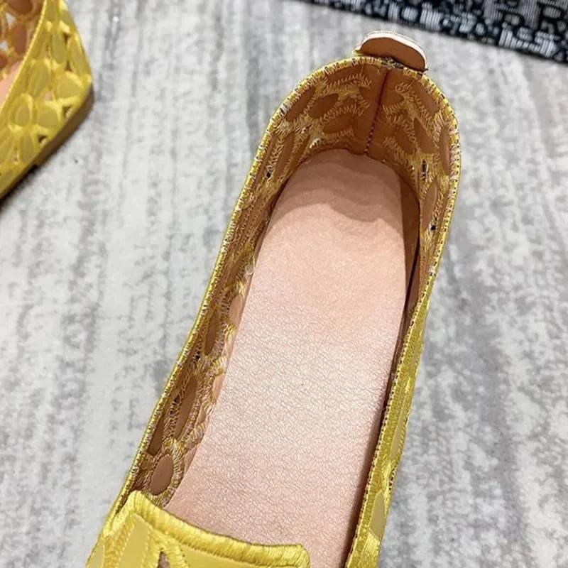 Fashion Women Flats Slip on Loafers Foldable Flats for Women Square Toe Single Shoes Hollow Out Fashion Party Casual Fashion Woman Shoes