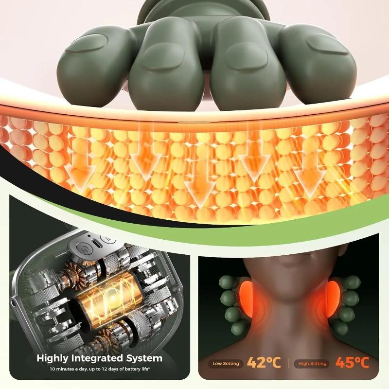 2026 New Neck Shoulder Massager Finger Pressure Shiatsu Neck Back and Shoulder Massager Electric Kneading Neck Deep Massage Muscle Relax
