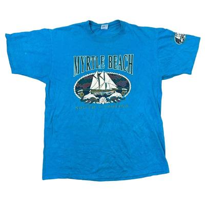 T-shirt Vintage Jerzees USA Imprimé Graphique Années 90 Bleu Homme