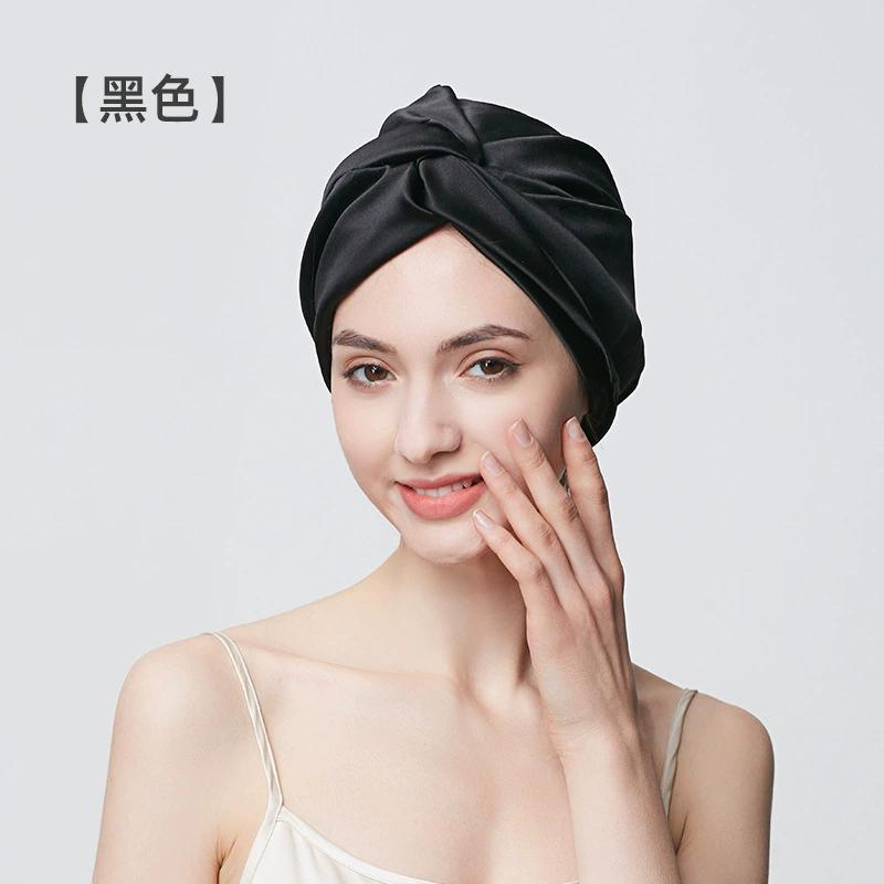 100% Mulberry Silk Hood Sleeping Cap Women's Night Hat 19 Momme with Adjustable Ribbon Hair Care