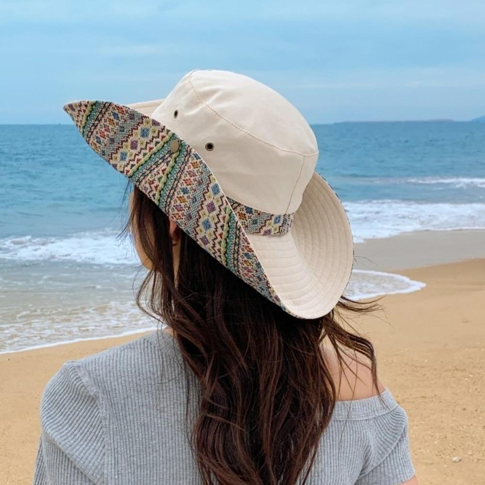 Adjustable Fishing Cap Anti-UV Beach Hat New Western Cowboy Hat  Summer