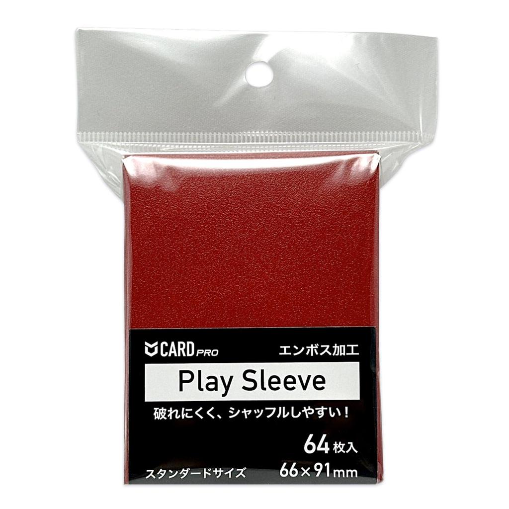CARD PRO Play for Standard and Regular Single Sleeve 64 Sleeves Blood 66 x Sleeves, Embossed, Cards, Recommended, (H. Red, 91mm)