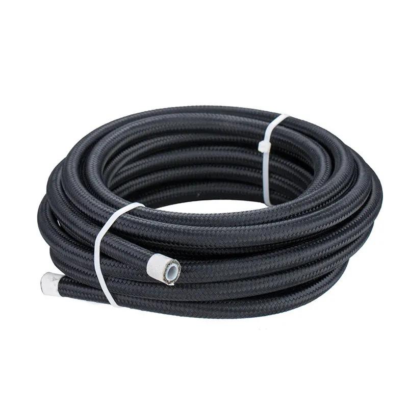10FT 3M Universal AN4/6/8/10 PTFE Fuel Line Kit Nylon Stainless Steel Braided PTFE Fuel Hose with 8pcs Hose End Fitting Adapters