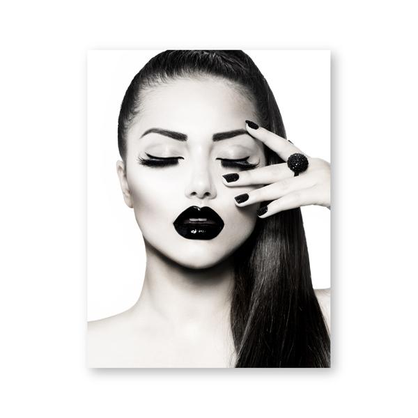 Modern Beauty Fashion Girl Makeup and Hair Posters and Prints Black White Picture Nail Salon Wall Art Canvas Painting Wall Decor