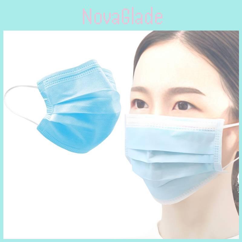 High Quality Adult Disposable Masks Blue Three Layer Non Woven Earloop Protective Masks
