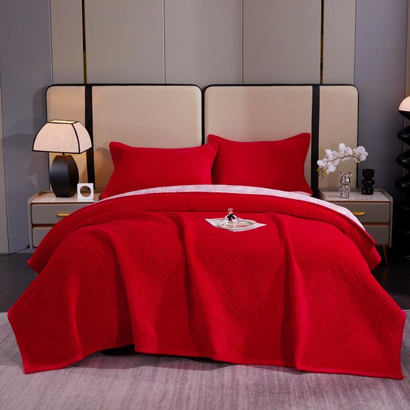 3pcs Set Winter Thick Velvet Bedspread Super Soft Flannel Quilting Bed Cover Non-slip Breathable Bedsheet with 2pcs pillowcase