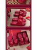 Festive Wine Red Bride Slippers: Luxurious, Comfy Summer Footwear