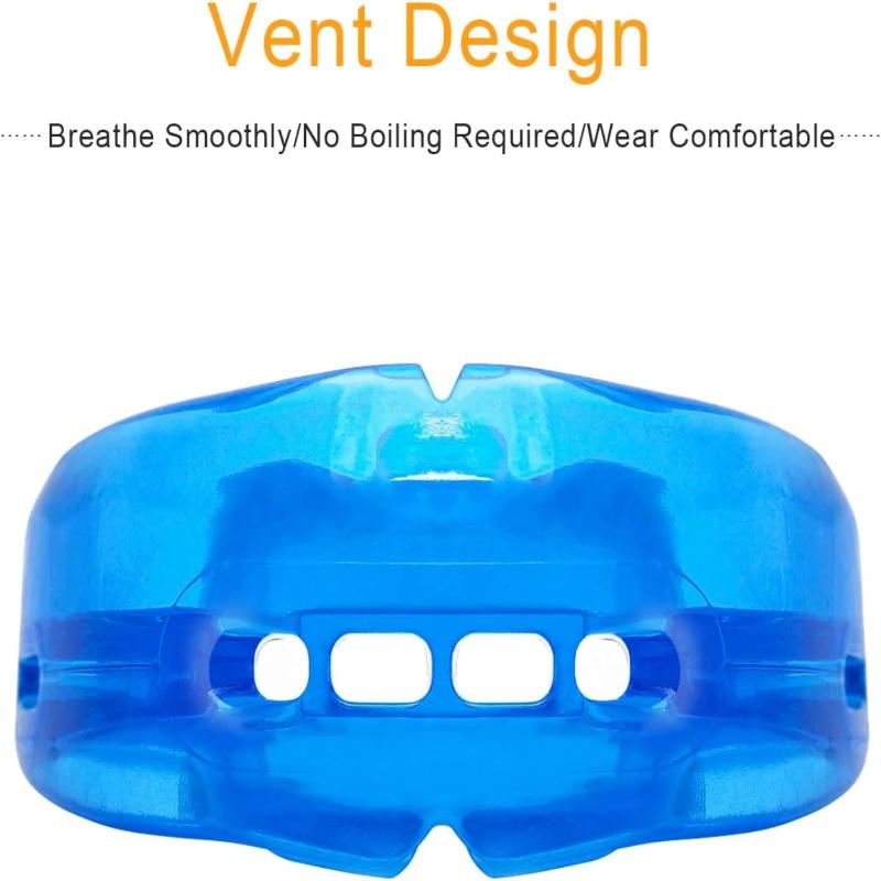 Comfortable Double Braces Athletic Mouthguard Superior No-Boil Design for Maximum Protection of Upper And Lower Teeth 3