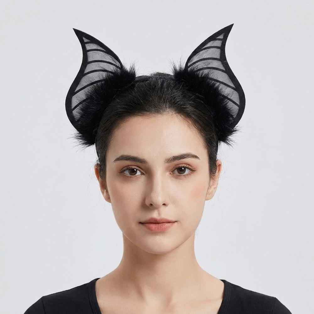 Furry Bat Ears Headband DIY Halloween Hairband Fashion Halloween Costume Cosplay Props Party