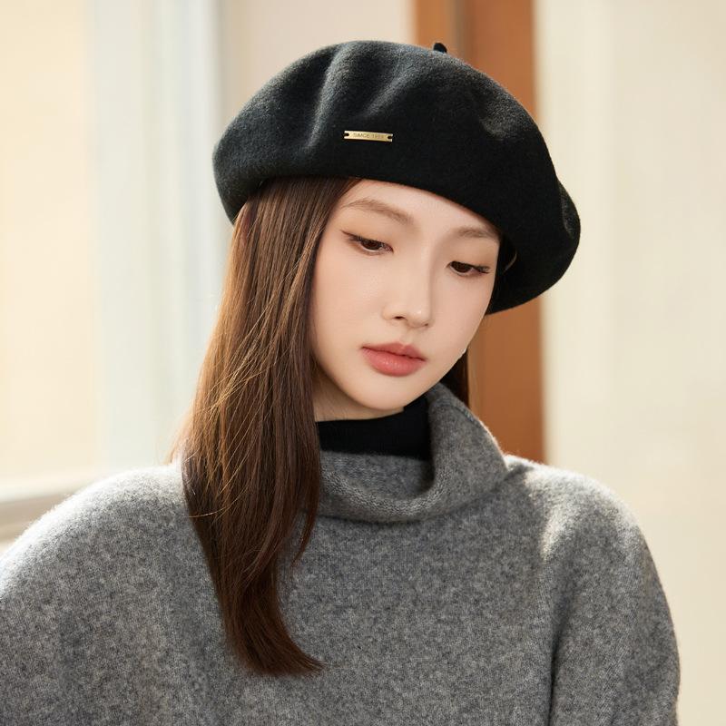 Autumn and Winter New Hat Women's Casual High-end Beret Retro Painter Hat