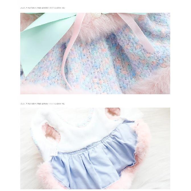 Luxury Dog Clothes Warm Princess Pet Dress Coat Symphony Fragrance Traction Dog Clothes for Small Dogs