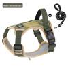 The Dog Leash Is A Medium To Large-sized Golden Retriever with A Vest, A Chest Strap, A Neck Loop and A Chain. The Dog Leash Is Adjustable