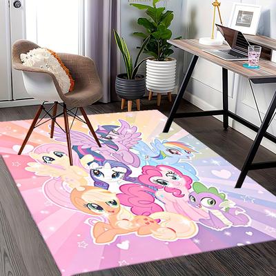 1pc My Little Pony Friendship Is Magic Chair Mat - Anime Cartoon Design, Non-Slip Carpet for Office Chairs, Suitable for Home Decor, Living Room, Bedr