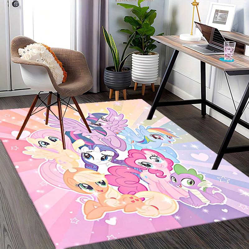 1pc My Little Pony Friendship Is Magic Chair Mat - Anime Cartoon Design, Non-Slip Carpet for Office Chairs, Suitable for Home Decor, Living Room, Bedr