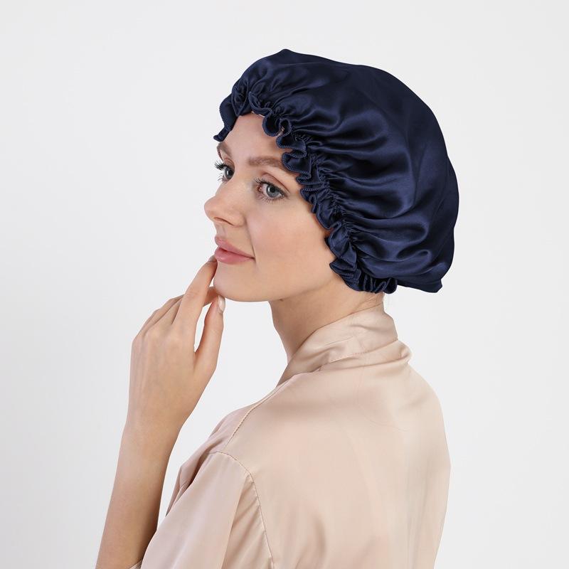 Mulberry Silk Hair Care Round Cap 16 Mmi Silk Nightcap Headgear Chemotherapy Cap Silk Shower Cap