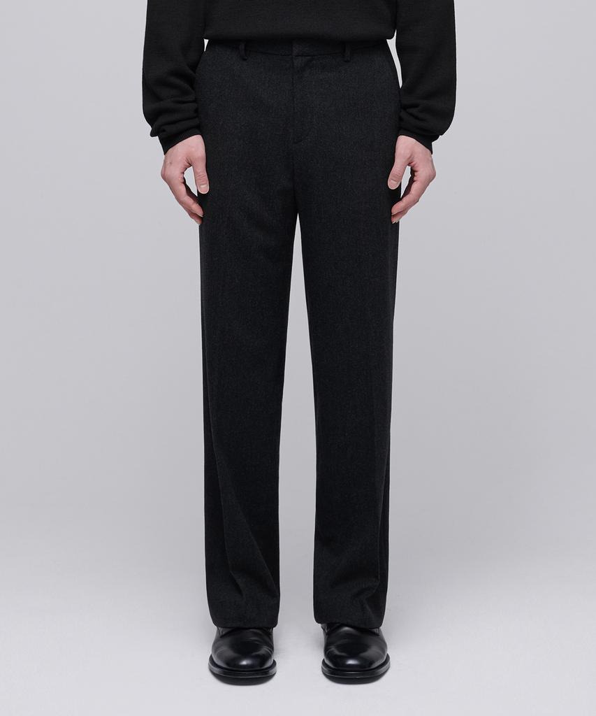 MUSINSA STANDARD Wool Flannel Wide Slacks [Charcoal Gray]