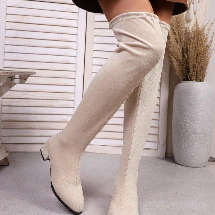Fashion Women's Boots Fashion Pointed Suede Over-the-knee Boots 2025 Autumn and Winter Anti-slip Wear-resistant Block with Boots