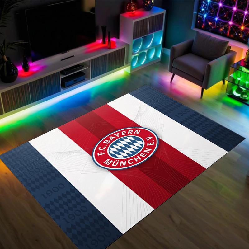 Bayern München Design Kristall Sammet Matta Mysig Icke?Halkskyddad tryckt matta för sovrum, vardagsrum, entré