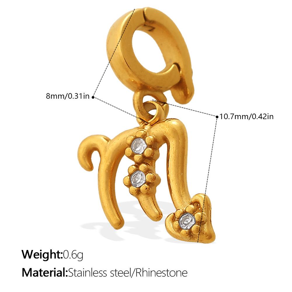 Summer Seaside Babes Wind Diamond-encrusted DIY Twelve Constellations Bikini Buckle Pendant Gold-plated Accessories