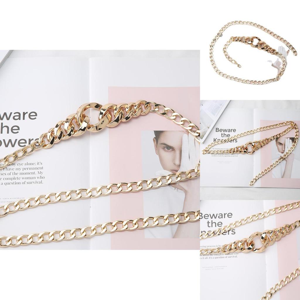 Womens Metal Chain Waist Chain With Aluminum Links Stylish Belt For Daily Outfit Enhancement